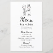 Niedlicher Schwarz-weißer Cartoon Braut und Groome (Vorderseite)