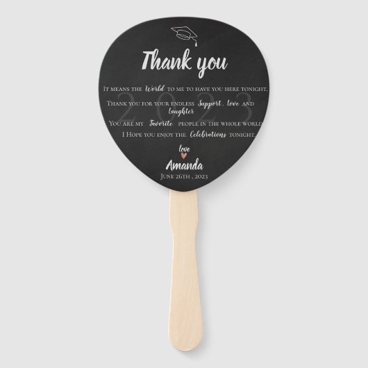 Niedlicher Schwarz-weißer Foto Class Abschluss Vie Fächer (Vorderseite)