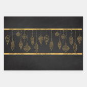 Niedlicher Schwarz-weißer Goldbaum Geschenkpapier Set (Vorderseite 3)