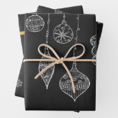 Niedlicher Schwarz-weißer Goldbaum Geschenkpapier Set (Beispiel)