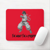 Niedlicher Schwarz-weißer Kämpfer Mousepad (Mit Mouse)
