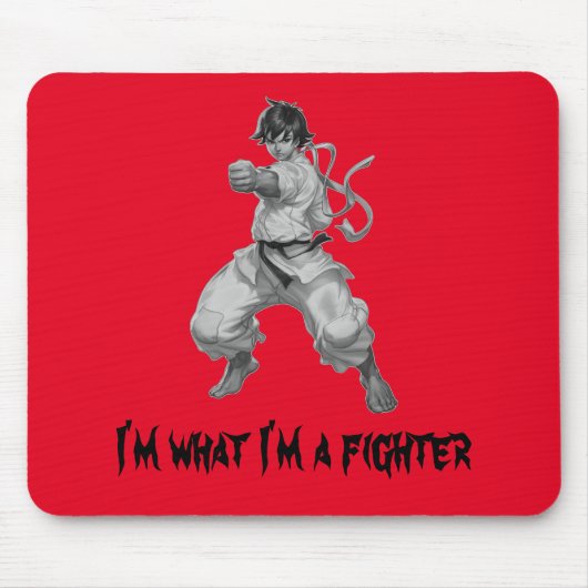 Niedlicher Schwarz-weißer Kämpfer Mousepad (Vorne)