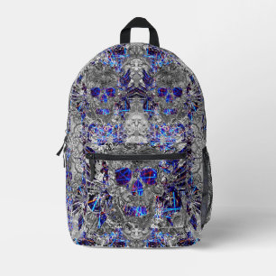 Niedlicher, Schwarz-weißer Neonschädel Bedruckter Rucksack