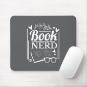 Niedlicher Schwarz-weißer Nerd Bookworm Mousepad (Mit Mouse)