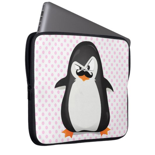 Niedlicher Schwarz-weißer Penguin und lustiger Laptopschutzhülle (Vorne Rechts)