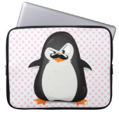 Niedlicher Schwarz-weißer Penguin und lustiger Laptopschutzhülle (Vorderseite)
