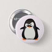 Niedlicher Schwarz-weißer Pinguin und Funny Mustac Button (Vorne & Hinten)