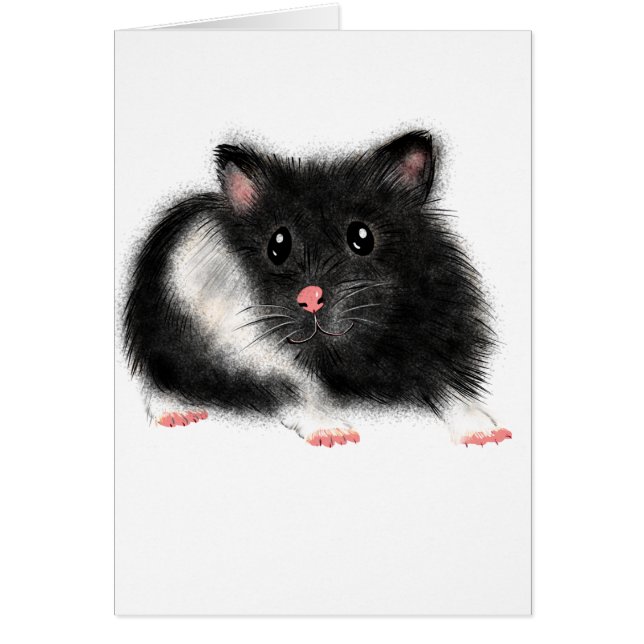 Niedlicher Schwarz-weißer syrischer Hamster (Vorne)