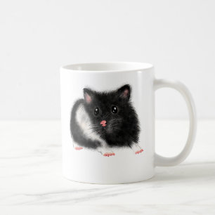 Niedlicher Schwarz-weißer syrischer Hamster Kaffeetasse