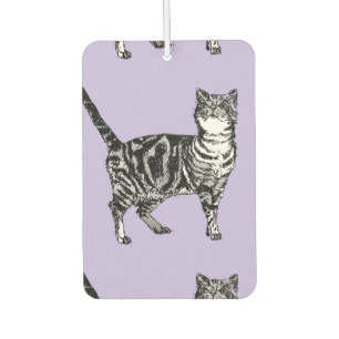Niedlicher Schwarz-weißer Tabby Cat Cat Car Air Fr Autolufterfrischer