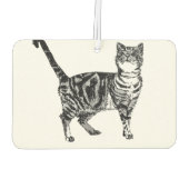 Niedlicher Schwarz-weißer Tabby Cat Cat Car Air Fr Autolufterfrischer (Rückseite)