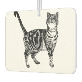 Niedlicher Schwarz-weißer Tabby Cat Cat Car Air Fr Autolufterfrischer (Links)