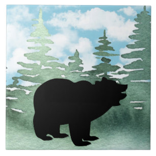 niedlicher Schwarzbär Fliese