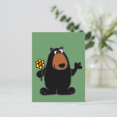 Niedlicher Schwarzbär mit trockenem Cartoon Postkarte (Stehend Vorderseite)