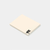 Niedlicher schwarze Katze Meow-Cartoon Post-it Klebezettel (angewinkelt)