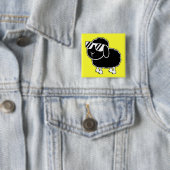 Niedlicher schwarze Schaf-Cartoon Button (Beispiel)