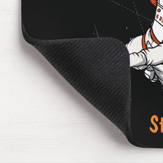 Niedlicher schwarzer Astronaut Weltraumgalaxie Bas Mousepad (Ecke)