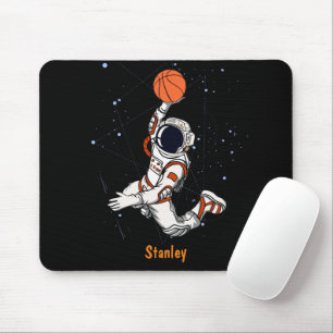 Niedlicher schwarzer Astronaut Weltraumgalaxie Bas Mousepad