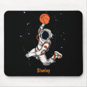 Niedlicher schwarzer Astronaut Weltraumgalaxie Bas Mousepad (Vorne)