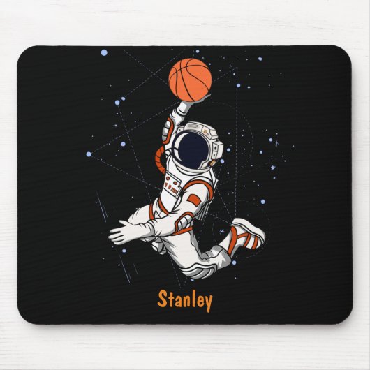 Niedlicher schwarzer Astronaut Weltraumgalaxie Bas Mousepad (Vorne)