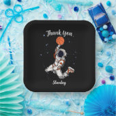 Niedlicher schwarzer Astronaut Weltraumgalaxie Bas Pappteller (Party)