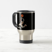 Niedlicher schwarzer Astronaut Weltraumgalaxie Bas Reisebecher (Vorderseite Links)