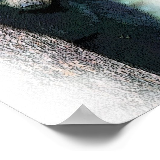 Niedlicher Schwarzer Bär im Baum Poster (Ecke)