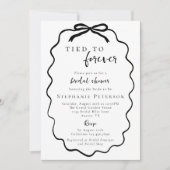 Niedlicher schwarzer Bow für immer Brautparty Einladung (Vorderseite)