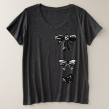 Niedlicher Schwarzer Bows Grafik-T - Shirt