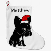 Niedlicher Schwarzer Bulldog in der Weihnachtsmann Großer Weihnachtsstrumpf (Vorderseite)