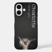 Niedlicher schwarzer Cartoon Case-Mate iPhone Hülle (Rückseite)