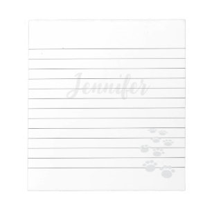 Niedlicher Schwarzer Cartoon Pet Paw Trail Notizblock