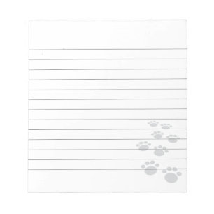 Niedlicher Schwarzer Cartoon Pet Paw Trail Notizblock