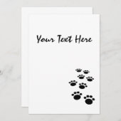 Niedlicher Schwarzer Cartoon Pet Pet Trail Einladung (Vorne/Hinten)