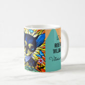 Niedlicher Schwarzer Chihuahua-Hund Veterinärmediz Kaffeetasse (VorderseiteRechts)