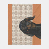 Niedlicher Schwarzer Dackel Fleecedecke (Vorderseite)