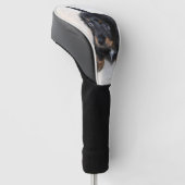 Niedlicher schwarzer Dackel Welpenhund Golf Headcover (angewinkelt)