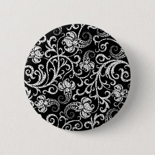 Niedlicher schwarzer dalmatinischer Blume Button