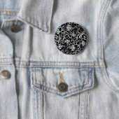 Niedlicher schwarzer dalmatinischer Blume Button (Beispiel)