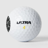 Niedlicher schwarzer dalmatinischer Blume Golfball (Logo)