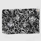 Niedlicher schwarzer dalmatinischer Blume Golfhandtuch (Horizontal)