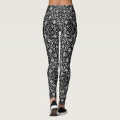 Niedlicher schwarzer dalmatinischer Blume Leggings (Rückseite)