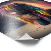 Niedlicher, schwarzer Einhorn-T - Shirt Fotodruck (Ecke)