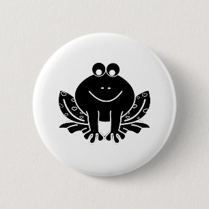 niedlicher schwarzer Frosch Button