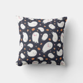 Niedlicher Schwarzer Geist und Pumpkin Kissen (Vorderseite)