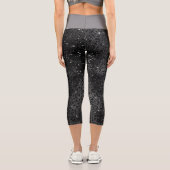 Niedlicher schwarzer Gepard Leopard Skin Capri Leggings (Rückseite)