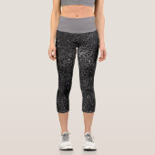 Niedlicher schwarzer Gepard Leopard Skin Capri Leggings (Vorderseite)
