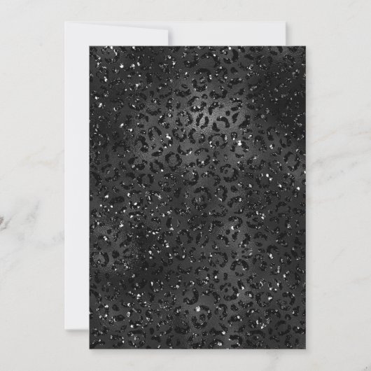 Niedlicher schwarzer Gepard Leopard Skin Einladung (Vorderseite)