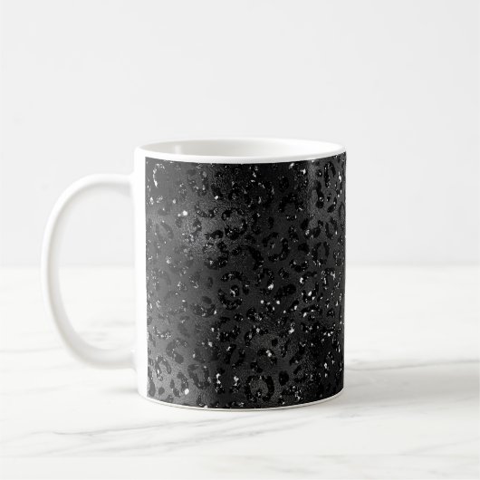Niedlicher schwarzer Gepard Leopard Skin Kaffeetasse (Links)