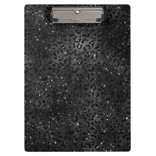 Niedlicher schwarzer Gepard Leopard Skin Klemmbrett (Vorderseite)